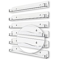 Ymvv Clear Acrylic Nail Polish Rack Wall Mounted Shelf6 Pack Organizer With Unique Wavy Linesnail Supplies For Techsgreat Dis