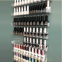 Ymvv Clear Acrylic Nail Polish Rack Wall Mounted Shelf6 Pack Organizer With Unique Wavy Linesnail Supplies For Techsgreat Dis