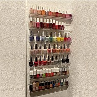 Ymvv Clear Acrylic Nail Polish Rack Wall Mounted Shelf6 Pack Organizer With Unique Wavy Linesnail Supplies For Techsgreat Dis