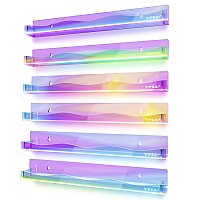 Ymvv 15 Nail Polish Rack Wall Mounted Shelf6 Pack Clear Rainbow Iridescent Acrylic Organizer Nail Supplies For Nail Techsgrea