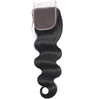 Misoun 4X4 Brazilian Body Wave Human Hair Lace Closure 18Inch 130 Density Free Part Closure 4 By 4 Human Hair Lace Closure Braz