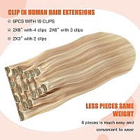 Huayi Clip In Hair Extensions Real Human Hair Strawberry Blonde To Bleach Blonde Human Hair Extensions 20 Inch Straight Double W