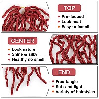 ZRQ Burgundy Faux Locs 36 Inch Soft Locs Crochet Hair, 5 Packs Red Soft Loc Pre-looped Goddess Locs Crochet Braids, Synthetic Dreadlocks Hair Extension Afro Roots Distressed Locs BUG#