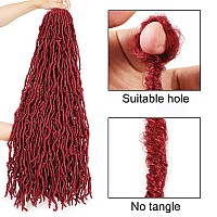 ZRQ Burgundy Faux Locs 36 Inch Soft Locs Crochet Hair, 5 Packs Red Soft Loc Pre-looped Goddess Locs Crochet Braids, Synthetic Dreadlocks Hair Extension Afro Roots Distressed Locs BUG#