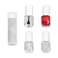 Dazzle Dry Mini Kit 4 Step System Rapid Red A Classic True Red Full Coverage Cream 5 Piece Kit 5 Manicures