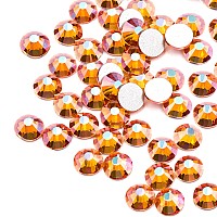 Towenm 3000 Pieces Flatback Rhinestones for Nails, 2mm Glue Fix Glass Flat Back Crystals, for Nail Art Face Craft, Non Hotfix Flatback Crystal Loose Gemstones (Amber, 2mm / SS6)