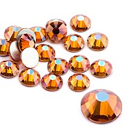 Towenm 3000 Pieces Flatback Rhinestones for Nails, 2mm Glue Fix Glass Flat Back Crystals, for Nail Art Face Craft, Non Hotfix Flatback Crystal Loose Gemstones (Amber, 2mm / SS6)