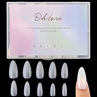 500Pcs Medium Almond Fake Nail Tips Full Cover Clear Acrylic Nails Press On Nails For Diy Nail Art 10 Sizes Natural