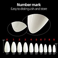 500Pcs Medium Almond Fake Nail Tips Full Cover Clear Acrylic Nails Press On Nails For Diy Nail Art 10 Sizes Natural