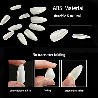 500Pcs Medium Almond Fake Nail Tips Full Cover Clear Acrylic Nails Press On Nails For Diy Nail Art 10 Sizes Natural