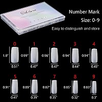 500Pcs Medium Square Nail Tips Full Cover Acrylic False Nails With Case For Diy Nail Art 10 Sizes Natural