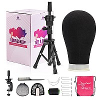 Neverland Beauty Health 23 Inch Canvas Wig Headwig Stand Tripod With Headmannequin Head For Wigs Making Display With Wig Cap