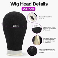 Neverland Beauty Health 23 Inch Canvas Wig Headwig Stand Tripod With Headmannequin Head For Wigs Making Display With Wig Cap