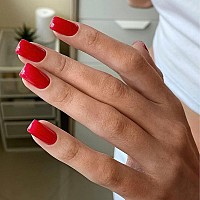 Red Press On Nails Medium Square Kxamelie Natural Acrylic Glue On Nails Medium Length Coffin Nails Press Ons Medium Short Gel N