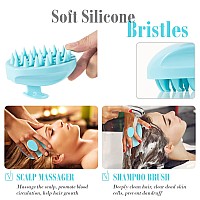 Scalp Massager Shampoo Brush Hair Scrub Brush For Wet And Dry Hair Soft Silicone Bristles Head Massager Clean Hair Reduce Dan