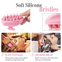 Scalp Massager Shampoo Brush Hair Scrub Brush For Wet And Dry Hair Soft Silicone Bristles Head Massager Clean Hair Reduce Dan