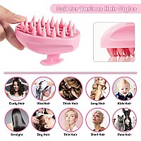 Scalp Massager Shampoo Brush Hair Scrub Brush For Wet And Dry Hair Soft Silicone Bristles Head Massager Clean Hair Reduce Dan