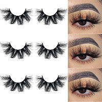 Mink Lashes Mikiwi 3 Pairs Eyelashes D4123 22Mm Real Mink Eyelashes Fluffy Mink Lashes Thick Handmade Full Strip Lashes Cru