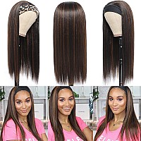 Angels Beauty Headband Wig For Women Blackbrown Long Straight Headband Wig Premium Synthetic Headband Wig Natural Glueless None