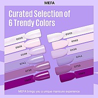 Mefa Purple Gel Nail Polish 6 Colors Purple Gel Polish Set Pink Shimmer Purple Nail Polish Gel Soak Off Grape Lilac Violet Gel