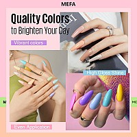 Mefa 46 Pcs Gel Nail Polish Kit 42 Colors All Seasons Gel Polish Set Nude Macaron Colorful Starter Kit With Base Coat Glitter