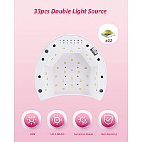 SUNUV UV LED Nail Lamp, 48W, Gel UV Nail Lamp, Gel Nail Light, Nail Dryer for Nails with 4 Timer Setting Sensor for Home Salon