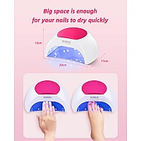 SUNUV UV LED Nail Lamp, 48W, Gel UV Nail Lamp, Gel Nail Light, Nail Dryer for Nails with 4 Timer Setting Sensor for Home Salon