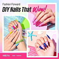 Mefa 35 Pcs Neon Gel Nail Polish Set 32 Colors Summer Bright Gel Polish Kit Pink Collection With Base Coat No Wipe Glossy Mat