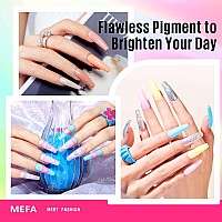 Mefa 35 Pcs Neon Gel Nail Polish Set 32 Colors Summer Bright Gel Polish Kit Pink Collection With Base Coat No Wipe Glossy Mat