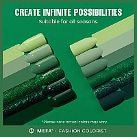 Mefa Green Gel Nail Polish 6 Colors Green Glitter Nail Polish Gel Dark Avocado Sage Green Evergreen Sparkle Gel Polish Set Soak