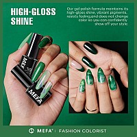 Mefa Green Gel Nail Polish 6 Colors Green Glitter Nail Polish Gel Dark Avocado Sage Green Evergreen Sparkle Gel Polish Set Soak