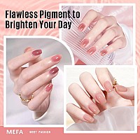 Mefa Jelly Gel Nail Polish Set 12 Colors Jelly Nude Pink Gel Polish Milky White Sheer Pink Nail Polish Gel Neutral Transparent