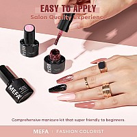 Mefa 35 Pcs Gel Nail Polish Set 32 Colors All Seasons Collection Gel Nail Polish Kit With Base Coat No Wipe Glossymatte Top Co