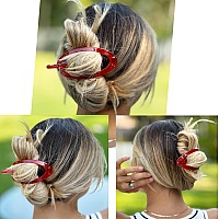 Camila Paris Cp3119 French Hair Barrette Clip Flexible Ponytail Holder No Metal Parts Strong Hold Grip Hair Clips For Women N