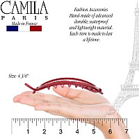 Camila Paris Cp3119 French Hair Barrette Clip Flexible Ponytail Holder No Metal Parts Strong Hold Grip Hair Clips For Women N