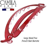 Camila Paris Cp3119 French Hair Barrette Clip Flexible Ponytail Holder No Metal Parts Strong Hold Grip Hair Clips For Women N