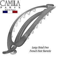 Camila Paris Cp3115 French Hair Barrette Clip Flexible Ponytail Holder No Metal Parts Strong Hold Grip Hair Clips For Women N