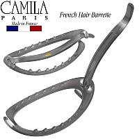 Camila Paris Cp3115 French Hair Barrette Clip Flexible Ponytail Holder No Metal Parts Strong Hold Grip Hair Clips For Women N