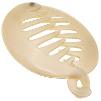 Camila Paris Cp3014 3.255 Inch French Banana Clip Hair Comb Nude Round Girls Ponytail Holder Interlocking Banana Combs For Volume Thick Hair. Fashion Styling Hair Accessories For Women Made In France