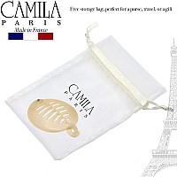 Camila Paris Cp3014 3.255 Inch French Banana Clip Hair Comb Nude Round Girls Ponytail Holder Interlocking Banana Combs For Volume Thick Hair. Fashion Styling Hair Accessories For Women Made In France