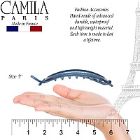 Camila Paris Cp3117 French Hair Barrette Clip Flexible Ponytail Holder No Metal Parts Strong Hold Grip Hair Clips For Women N