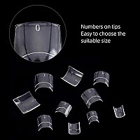 Square Nail Tips Half Cover 500Pcs Clear Acrylic Nails French Short False Nails With Box