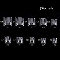 Square Nail Tips Half Cover 500Pcs Clear Acrylic Nails French Short False Nails With Box