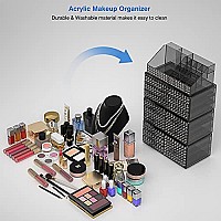 Awenia 4 Pack Stackable Makeup OrganizerUpgraded],Acrylic cosmetics Storage Large capacity with 11 Drawers For Brush Holder,Perfume or Jewelry Display,Plus Size Ship from USA(gray)