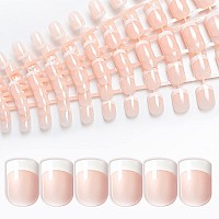 120 Pcs Short Press On Nails French False Nails Natural Solid Color Full Cover Fake Nails Artificial Acrylic Nails For Diy Nail