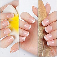 120 Pcs Short Press On Nails French False Nails Natural Solid Color Full Cover Fake Nails Artificial Acrylic Nails For Diy Nail