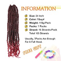 Karida Passion Twist Hair 24 Inch 7 Packs Passion Twist Crochet Hair Pre Looped Pre Twisted Passion Twist Curly Crochet Hair F