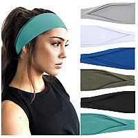 Huachi Workout Headband for Women Athletic Non Slip for Short Long Hair Yoga Running Sports Hair Bands Bandeau Headbands Sweat Hair Accessories 6 Pack