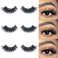 Mink Lashes Mikiwi 3 Pairs Eyelashes D3273 22Mm Real Mink Eyelashes Fluffy Mink Lashes Thick Handmade Full Strip Lashes Cru