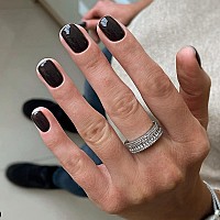 Black Press On Nails Short Square Natural Short Gel Nails Glue On Fall Colors 2024 Trendy Acrylic Nails Press Ons Featured Prot